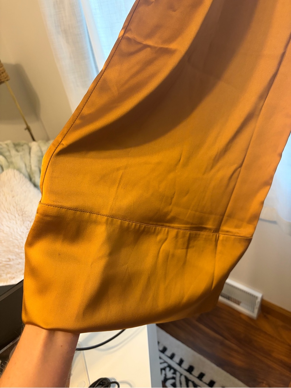 Carbon 38 Satin Wide Leg Pant - Rust - Picture 5 of 7